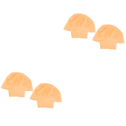 4Pcs Beige Bald Cap Cosplay Headwear Lightweight for Performance Use 2