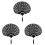 3Pièces Éventail Noir Accessoire Chic Pour Cérémonies 2