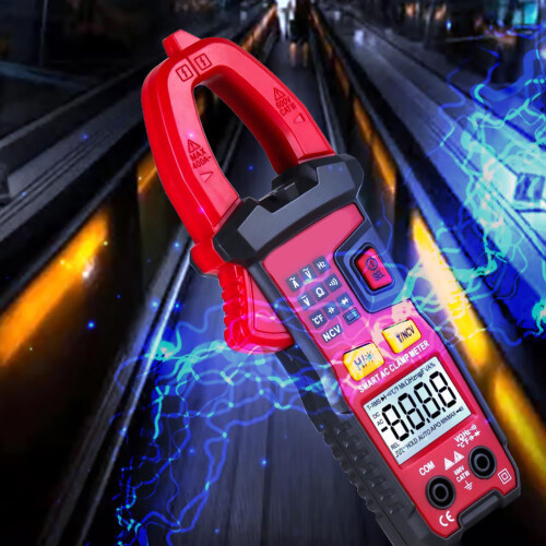 1Set Red Digital Clamp Meter ABS Electronic Voltage Tester Multimeter 2