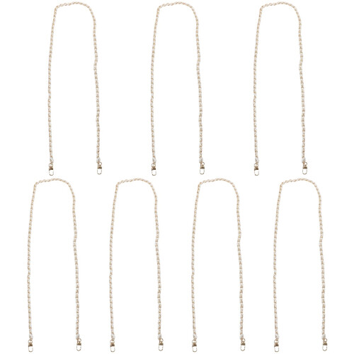 7Pcs White PU Bag Strap Replacement Metal Shoulder Strap for Handbags 2