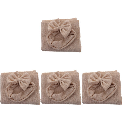 4Sets Polyester Swaddle Dekens Beige Voor Baby’s En Slapen 2