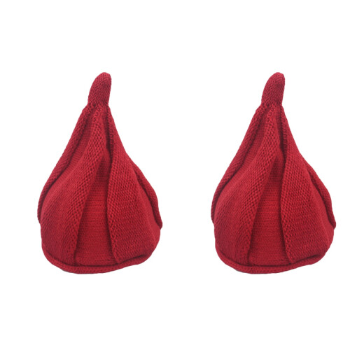 2St Modieuze Gebreide Kinder Wintermutsen Donkerrood Elastisch En Warm 1