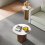 Walnut-Fluted Pedestal Round Coffee Table & Side Table Set - White Marble-Effect Top 6