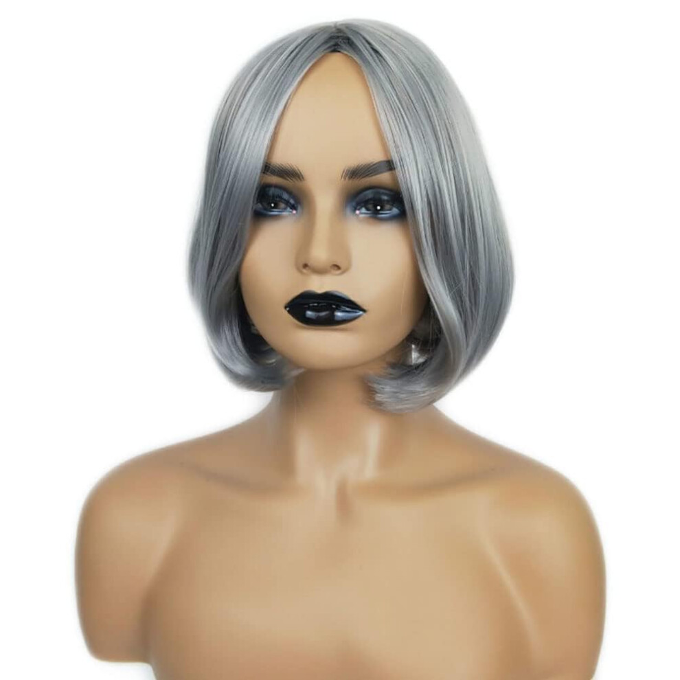 Unisex Silver Short Gray Curly Pixie Wig For Women, Naturallooking Heatresistant Synthetic Hair