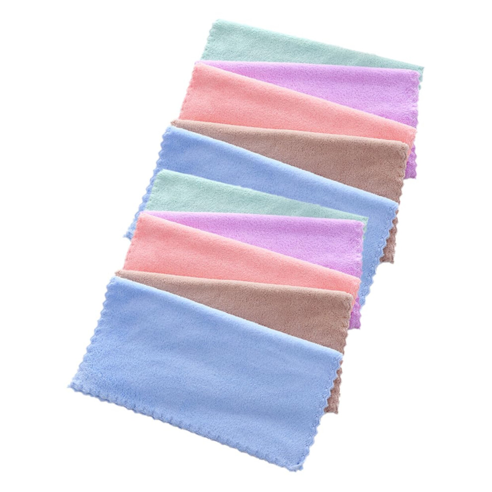 Coral Makeup Remover Cloths 10Pcs Microfiber Fleece Face Towels 25X25cm For Gentle Facial Cleansing