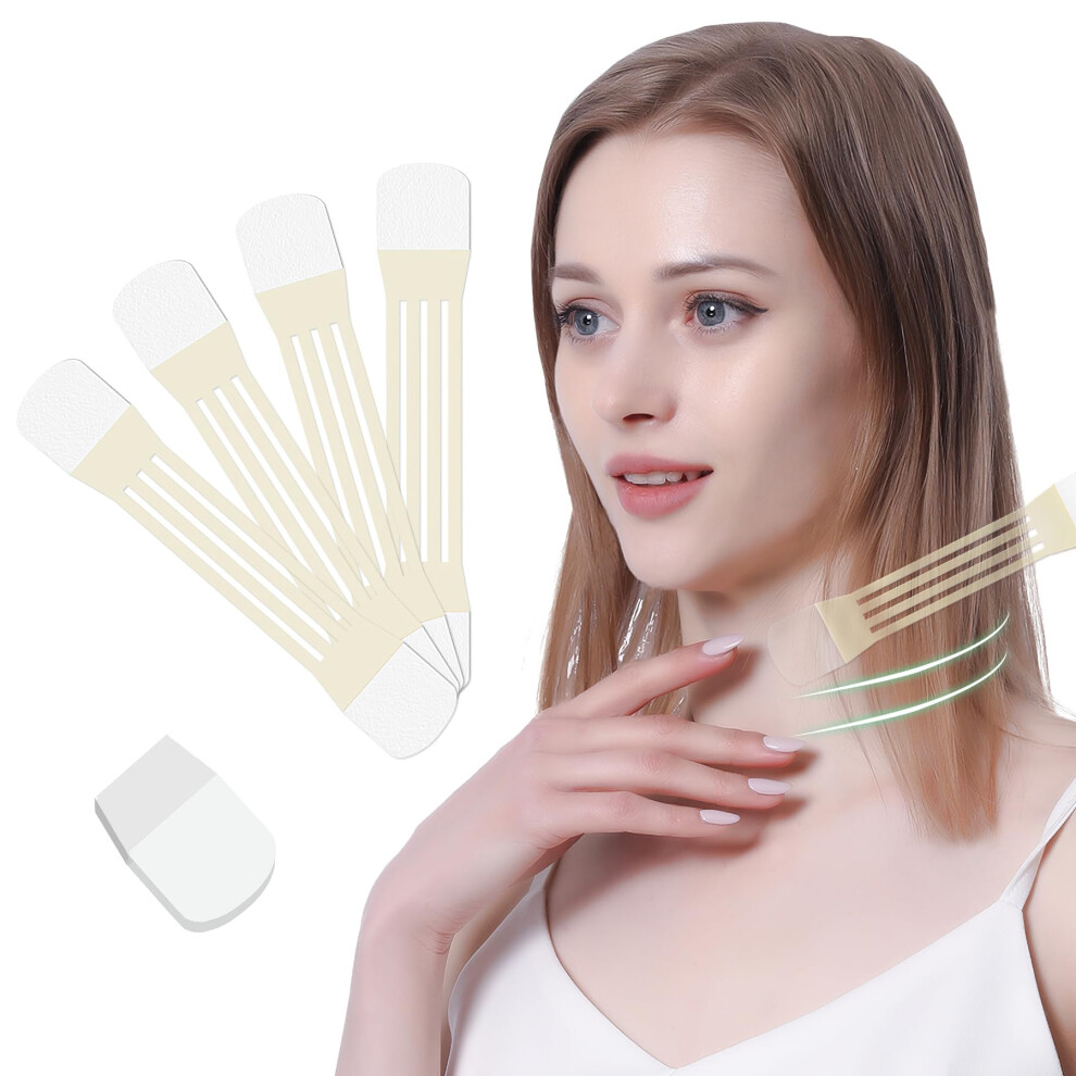 Neck Lift Tape Waterproof Invisible Strips for Sagging Skin, Face and Neck Lifting Bands 4pcs+20pcs