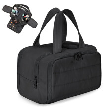 Travel Toiletry Bag for Women, Large Waterproof Makeup Organizer with Dry Wet Separation, 4in1 Hanging Cosmetic Storage (Black)