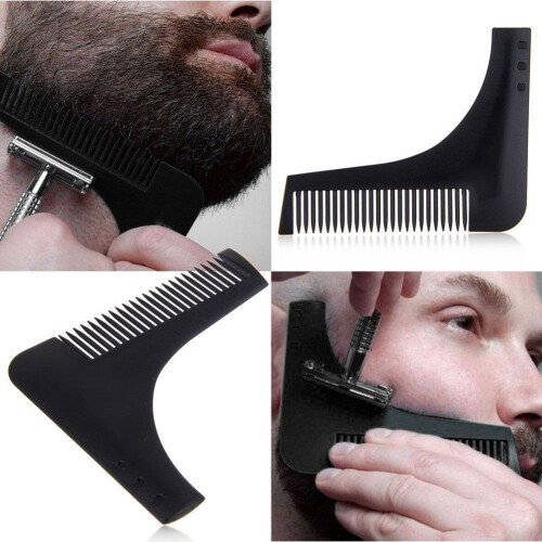 Beard Shaping Tool for Men with Precision Trim Guide and MultiStyle Beard Template Black 2