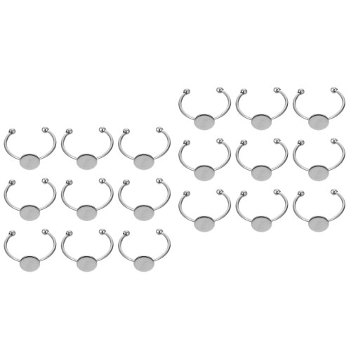 20Stk DIY Ring Basis Silber Metall Ringe Zum Selbermachen 2