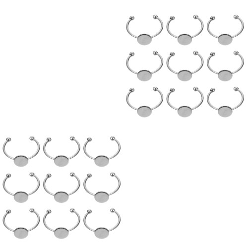 20Stk DIY Ring Basis Silber Metall Ringe Zum Selbermachen 1