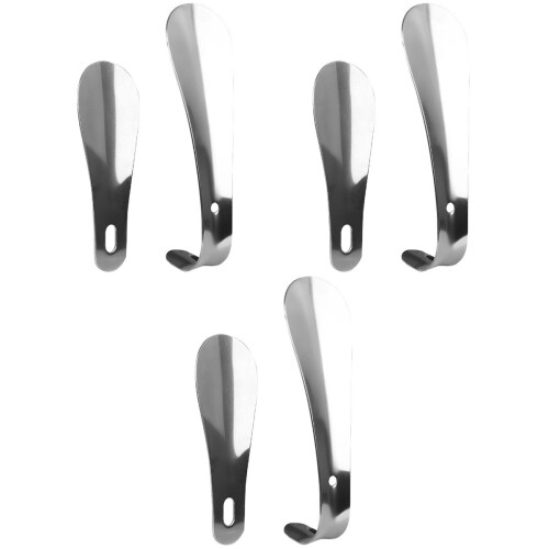6Pièces Manche Long Aide-Chaussure Acier Argent 2