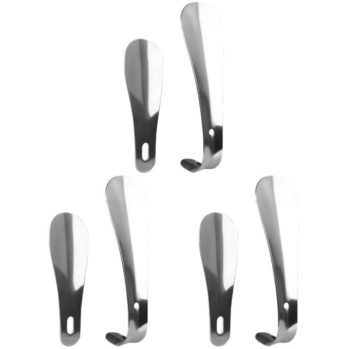 6Pièces Manche Long Aide-Chaussure Acier Argent 1