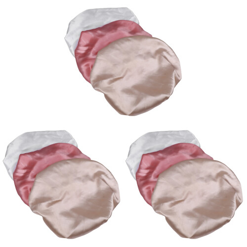 9Pièces Bonnets De Élastiques Satin Protection Adultes 1