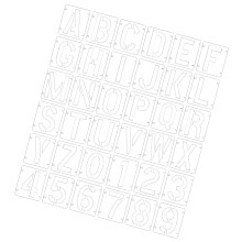 4Ensembles Pochoirs Peinture DIY Plastique Lettres Chiffres