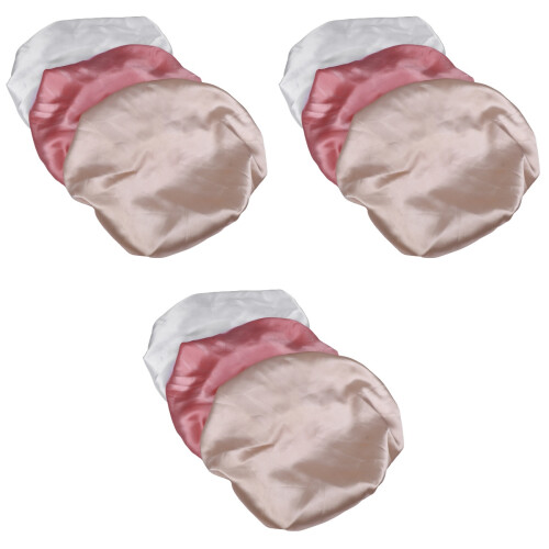 9Pièces Bonnets De Élastiques Satin Protection Adultes 2