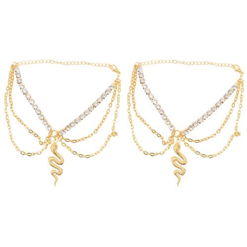 2Pièces Chaînes De Dorées Serpent 1