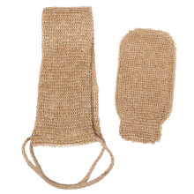 10Pcs Coffee Natural Sisal Back Scrubber Bath Gloves Soft Shower Set