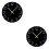 2Pcs Acrylic Wall Clock Black Silent Arabic Numeral Decorative Clock 5