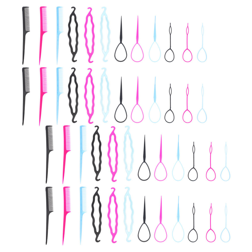 Ohphcall 24Sets Durable Plastic Hair Bun Makers Hairstyle Tools For Girls Women