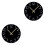 2Pcs Acrylic Wall Clock Black Silent Arabic Numeral Decorative Clock 3