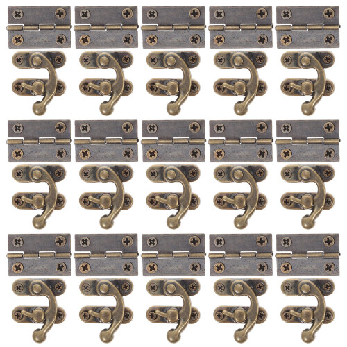 4 Sets Small Hinge Swing Arm Latch Antique Hasp Hardware Replacement