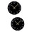 2Pcs Acrylic Wall Clock Black Silent Arabic Numeral Decorative Clock 6