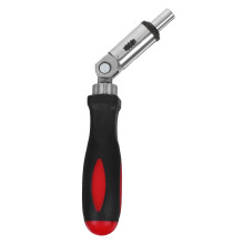 2Pcs Hexagon Ratchet Screwdriver Portable with Adjustable Angle Black