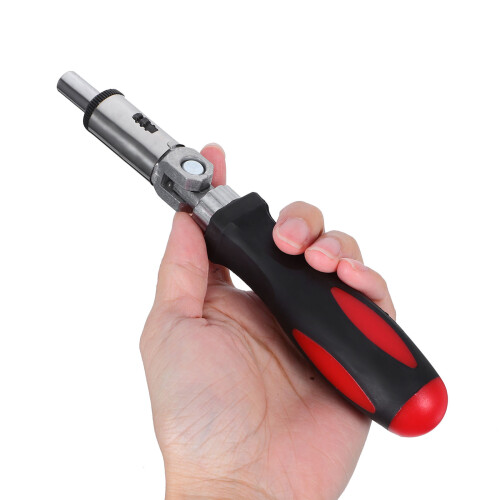 2Pcs Hexagon Ratchet Screwdriver Portable with Adjustable Angle Black 2