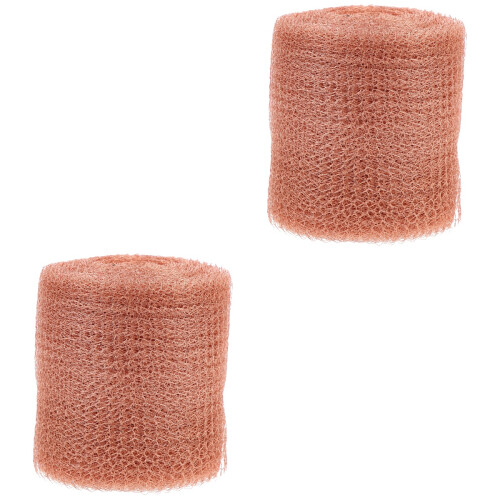 2Pcs Lightweight Copper Mesh Snail Blocker Home Practical Brown Mesh 2