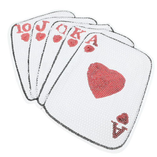 3Pcs Creative Multi Color Poker Clothing Patch Stickers for Bags