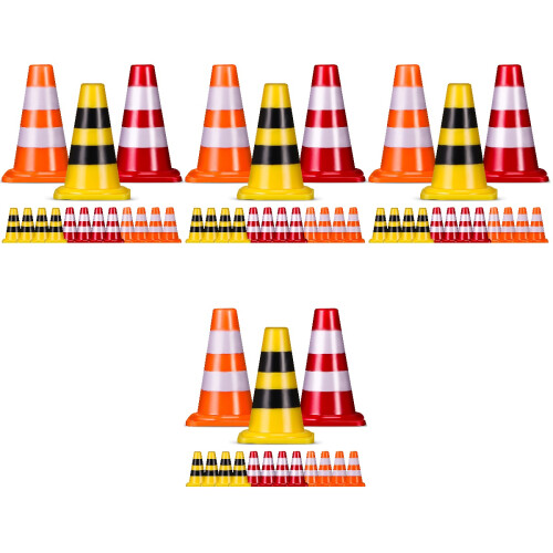 60 Pcs Mini Traffic Cones Signs For Miniature Scenes Educational Use 1