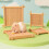 4Pcs Bamboo Hamster Cooling Mats Light Brown Small Pet Sleeping Pads 9