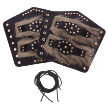 2pcs Medieval Faux Bracers Adjustable Strap Arm Guards For Men Women Knight Armband Costume Renaissance Cosplay Wristbands