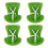 4Pièces Accessoires Sièges Vert Plastique Design Unique 5