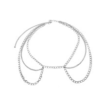 3Pcs Silver Waist Body Chain Metal Multi-Layer Fashion Chain for Women