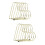 2Pcs Golden Iron Desktop Bookends Book Support Rack for Office 7