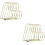 2Pcs Golden Iron Desktop Bookends Book Support Rack for Office 6