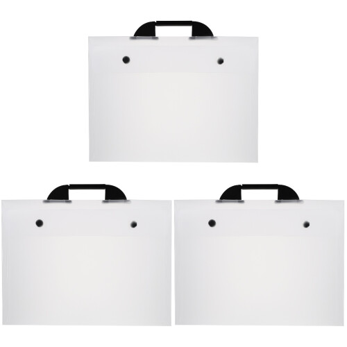 3Pcs Durable Transparent Art Portfolio Folder Portable Document Bag 1