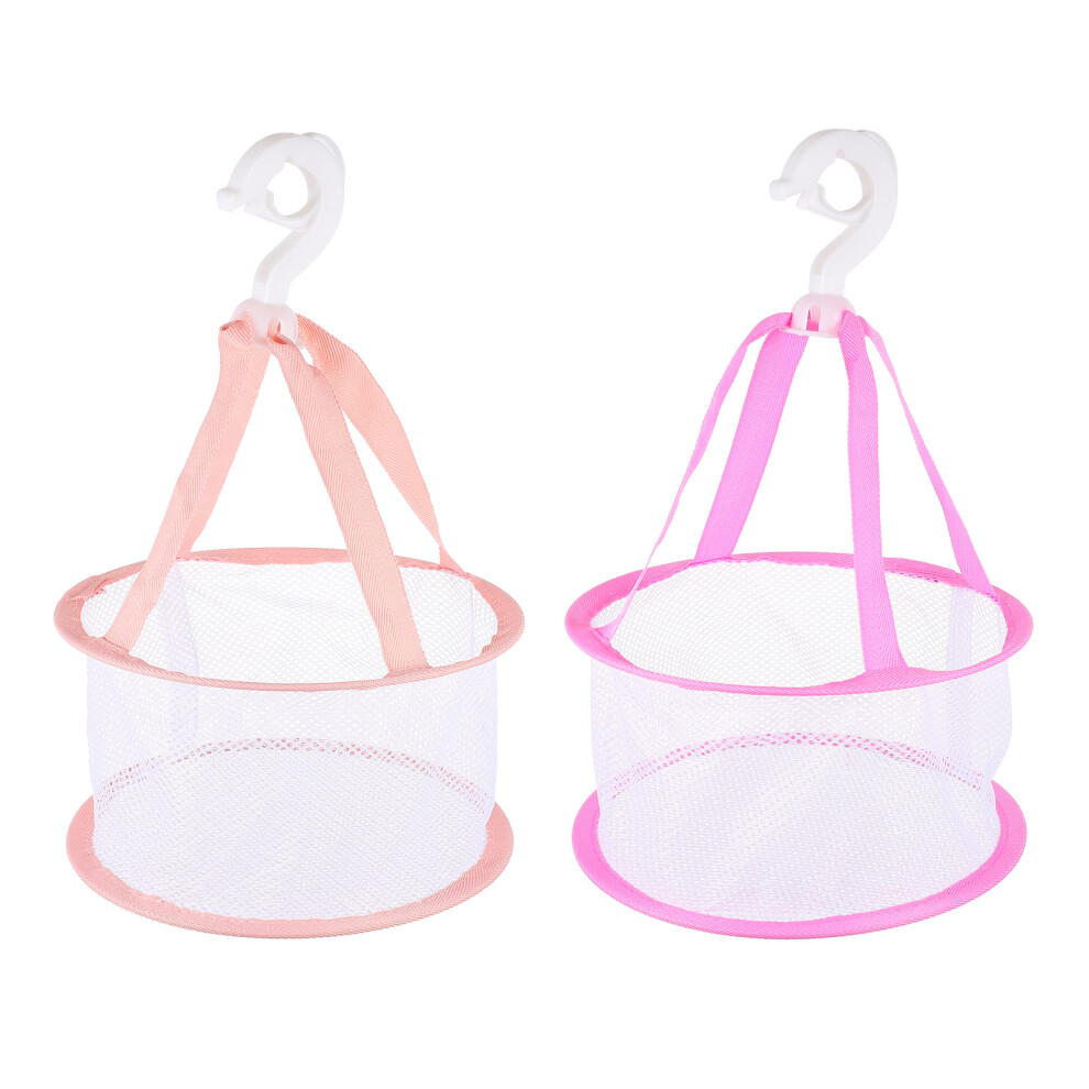 Totority Pink 14Pcs Beauty Egg And Brush Drying Nets Makeup Storage Hangers