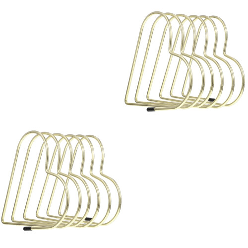 2Pcs Golden Iron Desktop Bookends Book Support Rack for Office 2