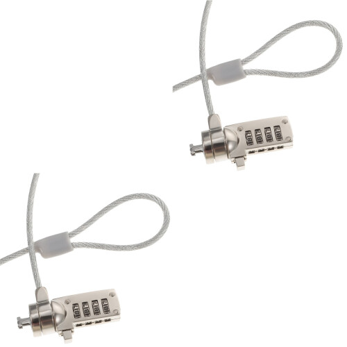 2Pcs Silver Laptop Locking Cable Security Locks with Resettable Code 2