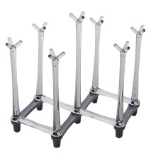 3Pcs Foldable Glass Cup Rack Grey Kitchen Storage Holder