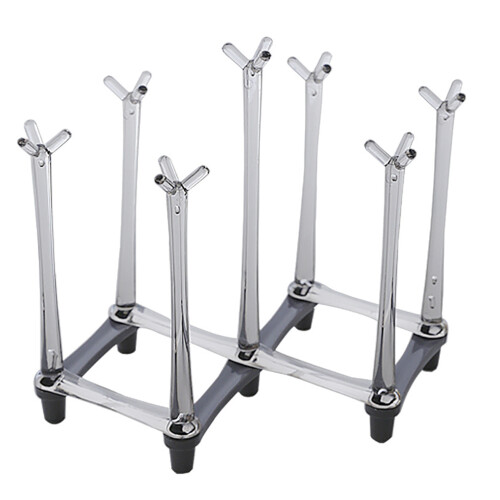 3Pcs Foldable Glass Cup Rack Grey Kitchen Storage Holder