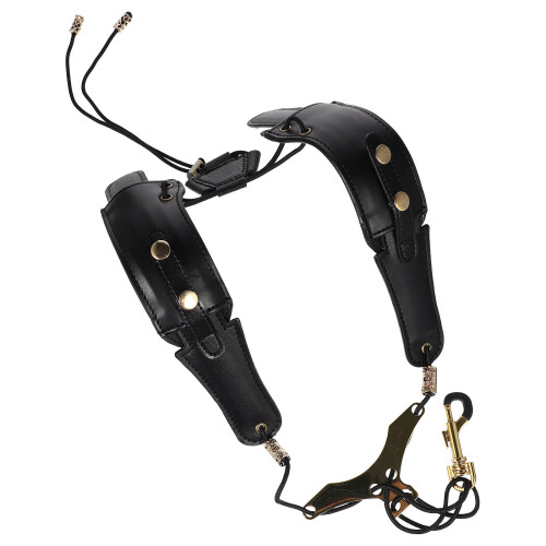 3Pcs Practical Black Saxophone Belt Adjustable Padded Neck Strap