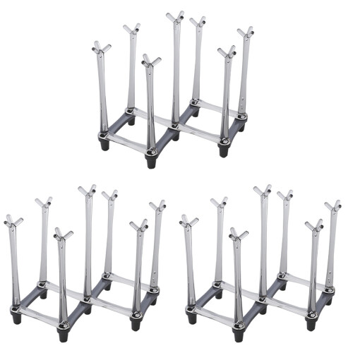 3Pcs Foldable Glass Cup Rack Grey Kitchen Storage Holder 1