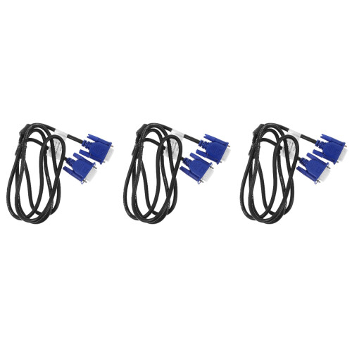 6Pcs Copper Vga Adapter Cable Black Extension with Blue Interface 2