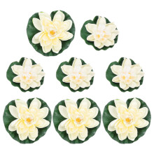 16 Pcs 17cm 10cm Artificial Floating Lotus Flowers And Foam Lily Pads