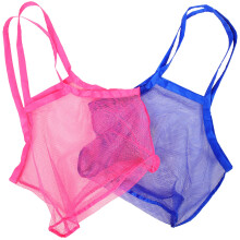 4St Praktische Mesh Opbergtas Roze- Voor Schelpen & Speelgoed