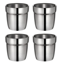 12Pcs Assorted Color Stainless Steel Children's Double-Layer Tea Cups