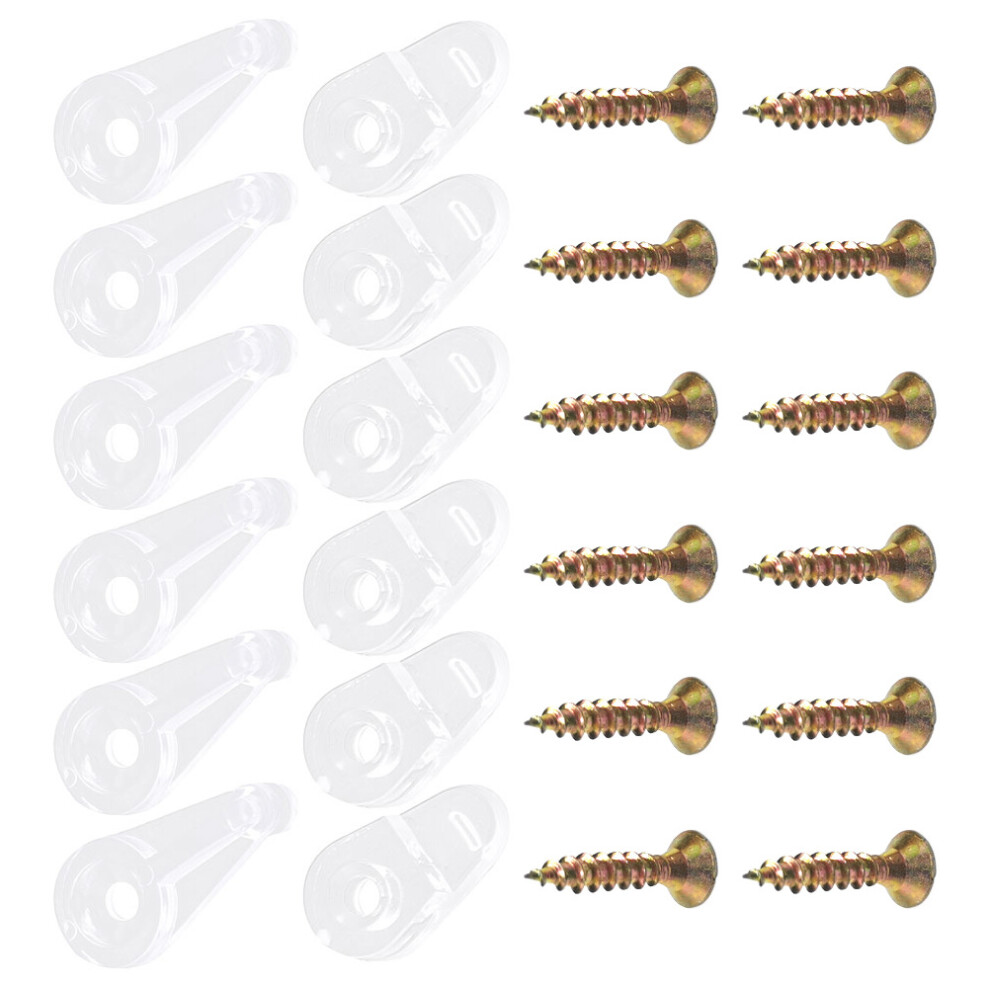 180 Sets Glass Clips Plastic Glass Retainer Clips With Screws 3364257124498